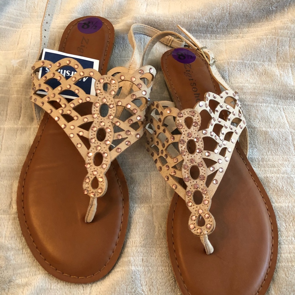 tan and pink sandals